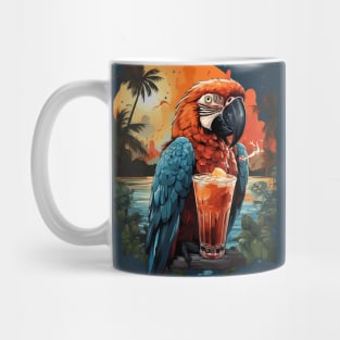 Colorful parrot drinking cocktail Mug